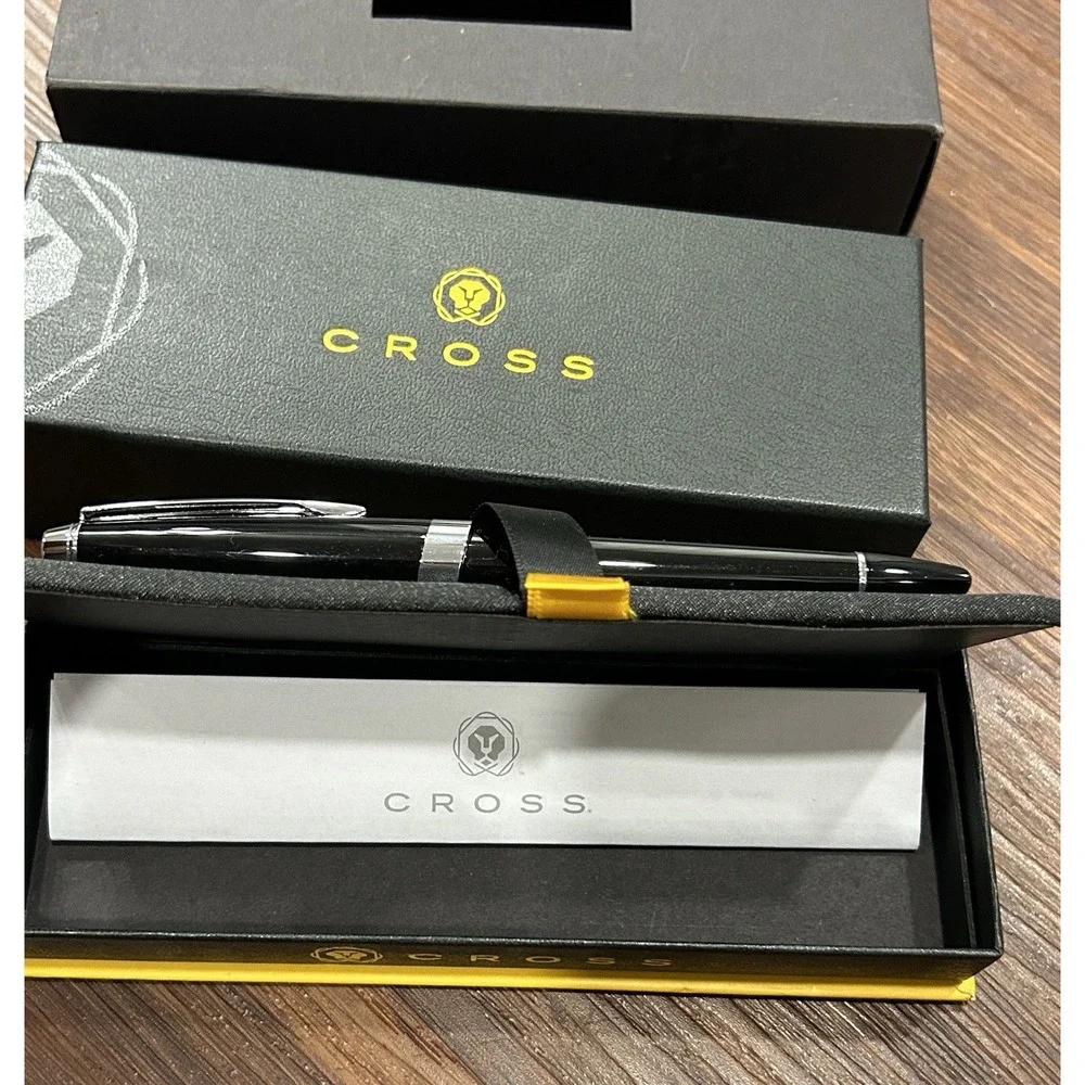 Cross Aventura Ballpoint Pen Onyx Black With Chrome Trim With Gift Box New